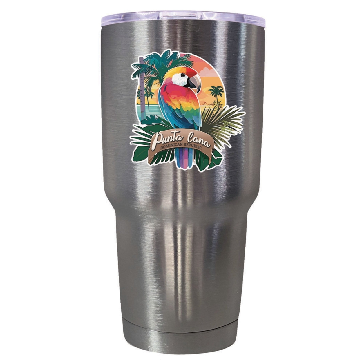 Punta Cana Dominican Republic Souvenir 24 Oz Insulated Stainless Steel Tumbler - Stainless Steel, PARROT