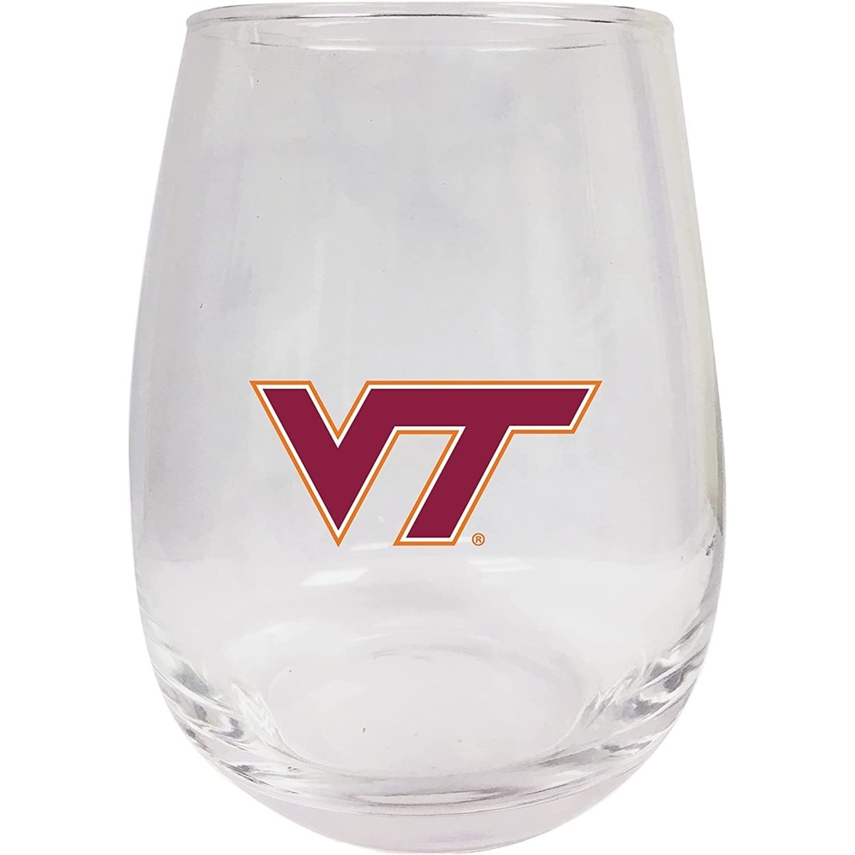 Virginia Tech Hokies 15 Oz Stemless Wine Glass - 2-Pack