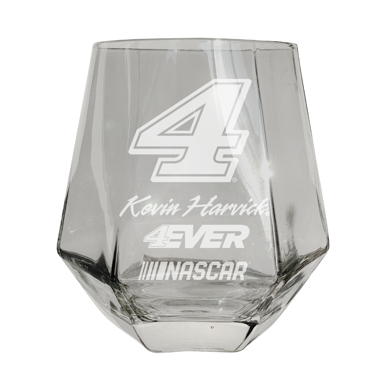 #4 Kevin Harvick Officially Licensed 10 Oz Engraved Diamond Wine Glass - Clear, 2-Pack