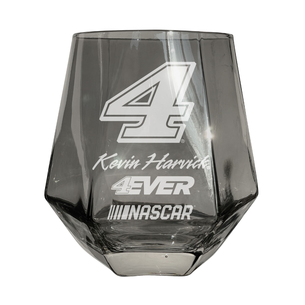 #4 Kevin Harvick Officially Licensed 10 Oz Engraved Diamond Wine Glass - Iridescent, 2-Pack