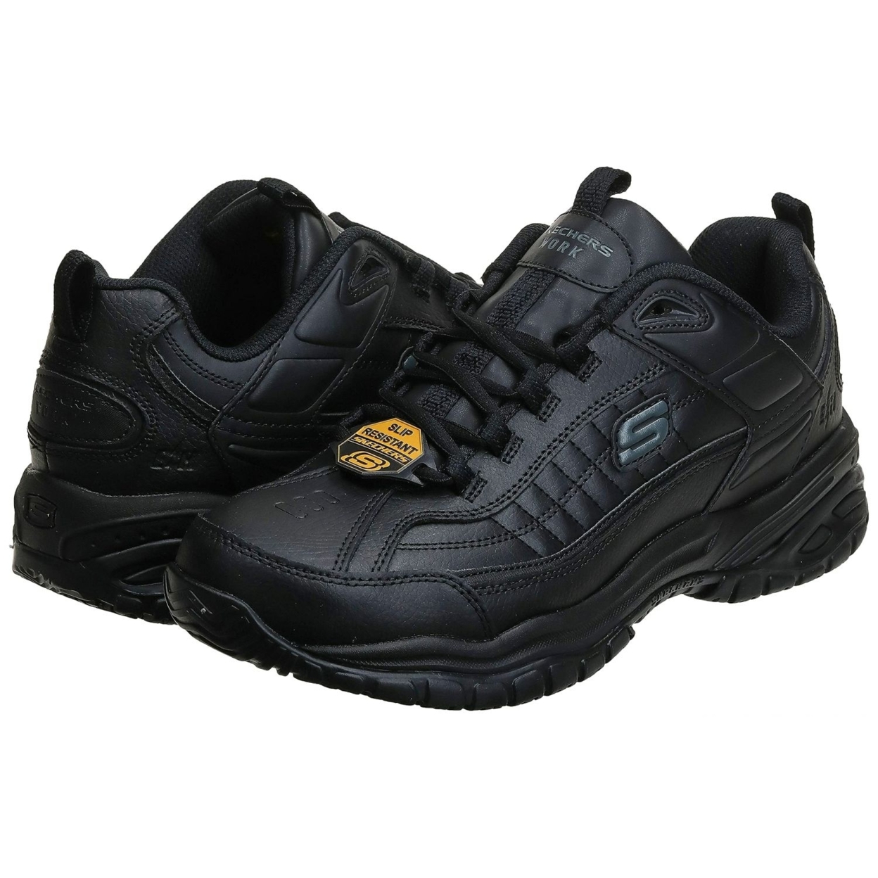 Skechers For Work Men's Soft Stride Galley Slip Resistant Boot ONE SIZE BLACK - Black, 14-EW