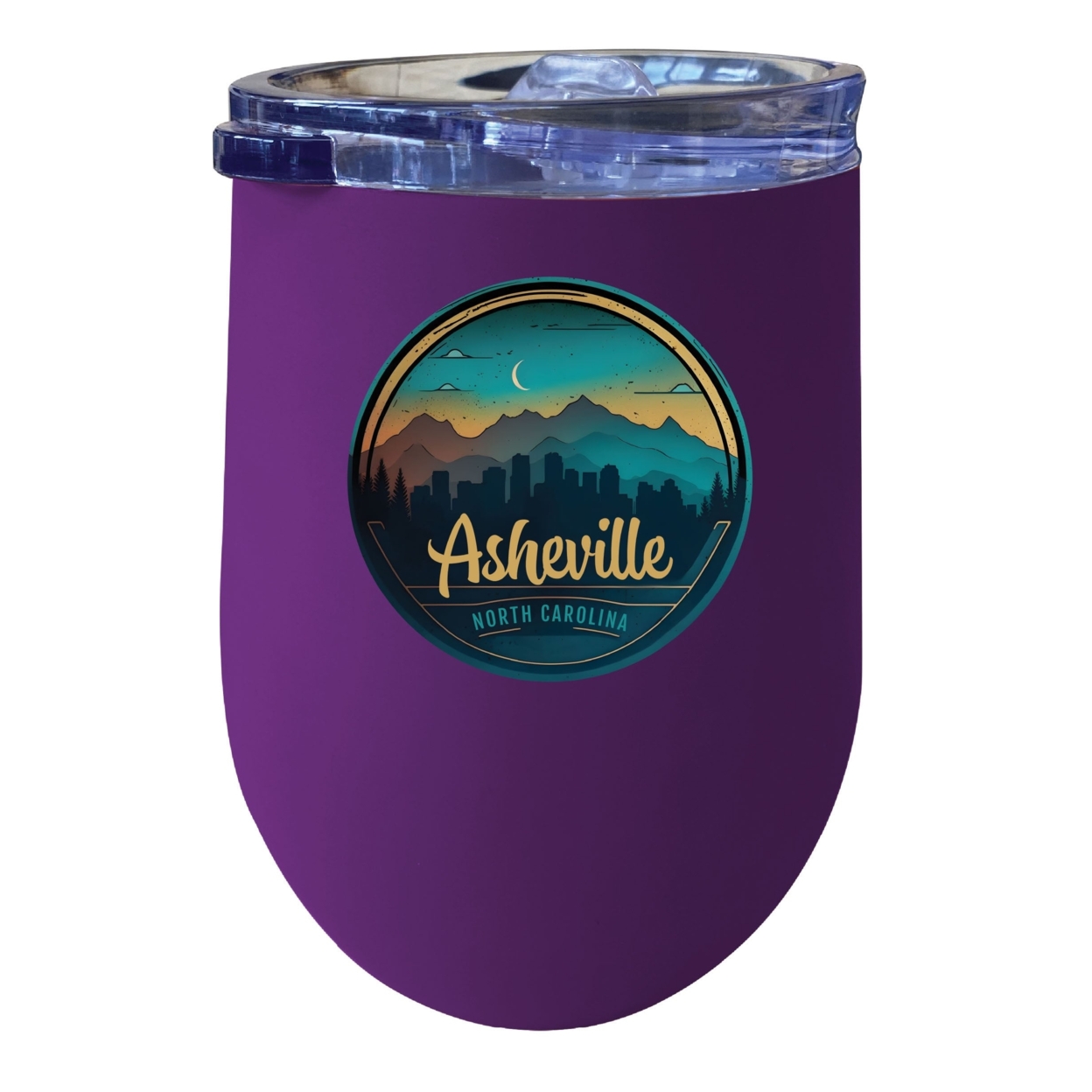 Asheville North Carolina Souvenir 12 Oz Insulated Wine Stainless Steel Tumbler - Purple
