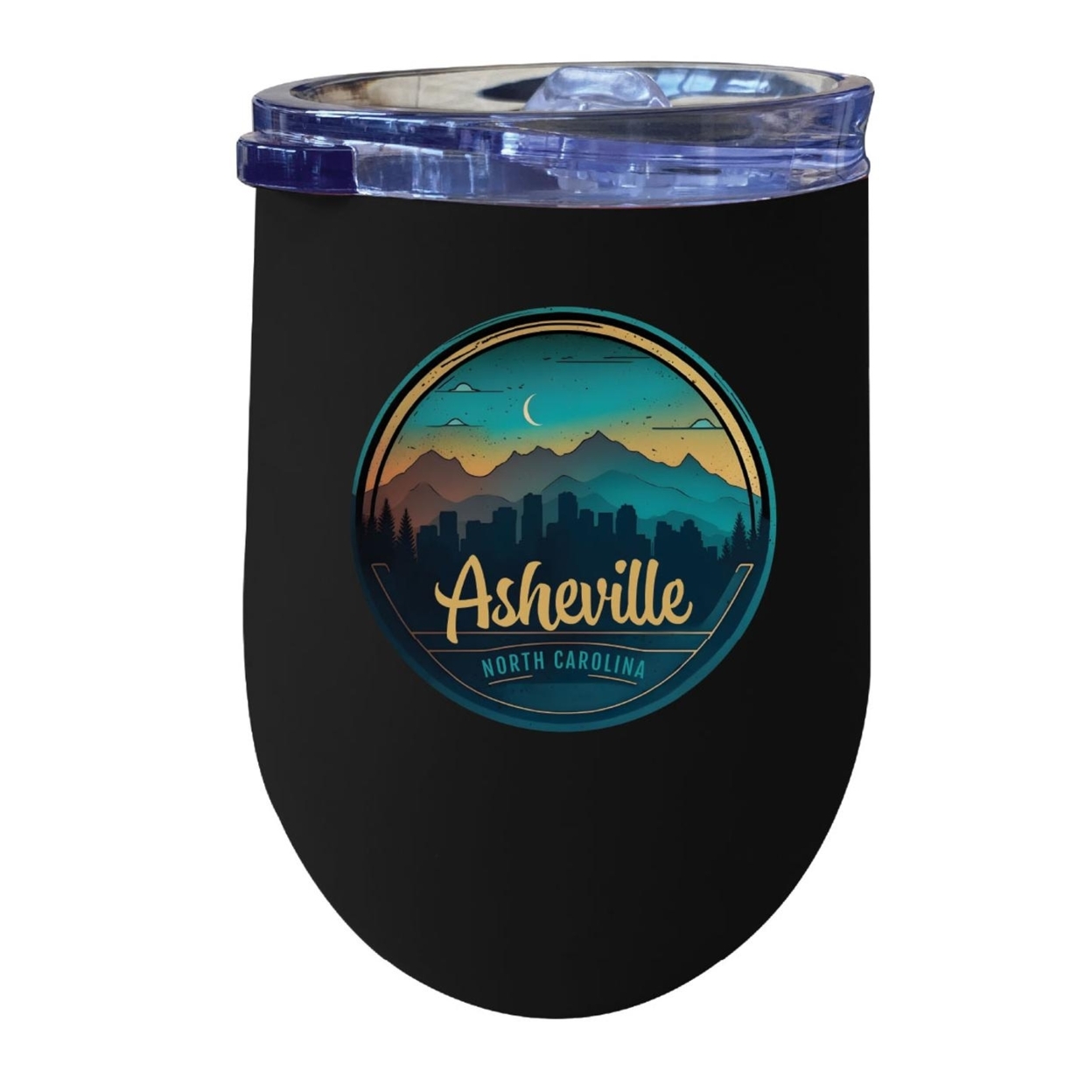 Asheville North Carolina Souvenir 12 Oz Insulated Wine Stainless Steel Tumbler - Navy