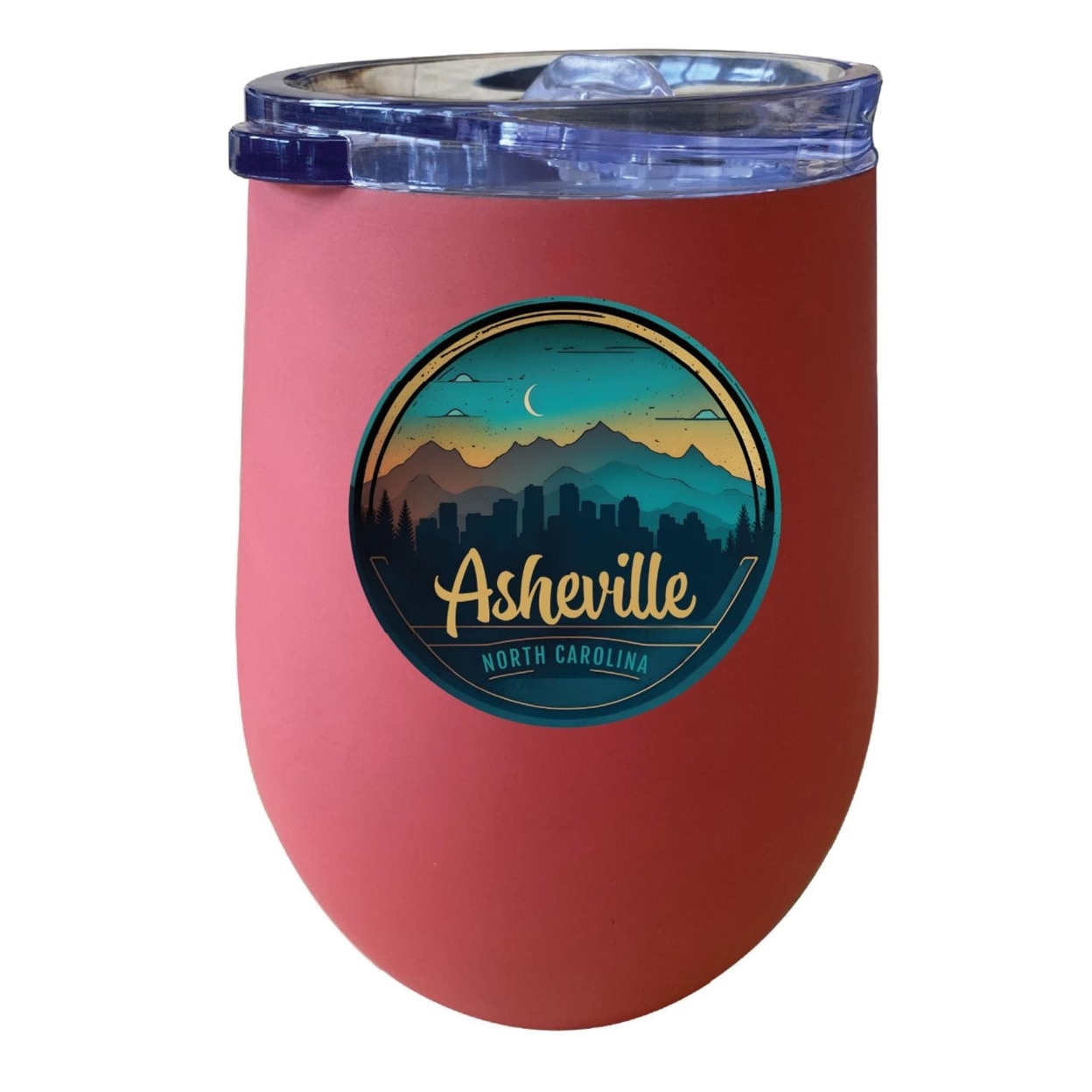 Asheville North Carolina Souvenir 12 Oz Insulated Wine Stainless Steel Tumbler - Black