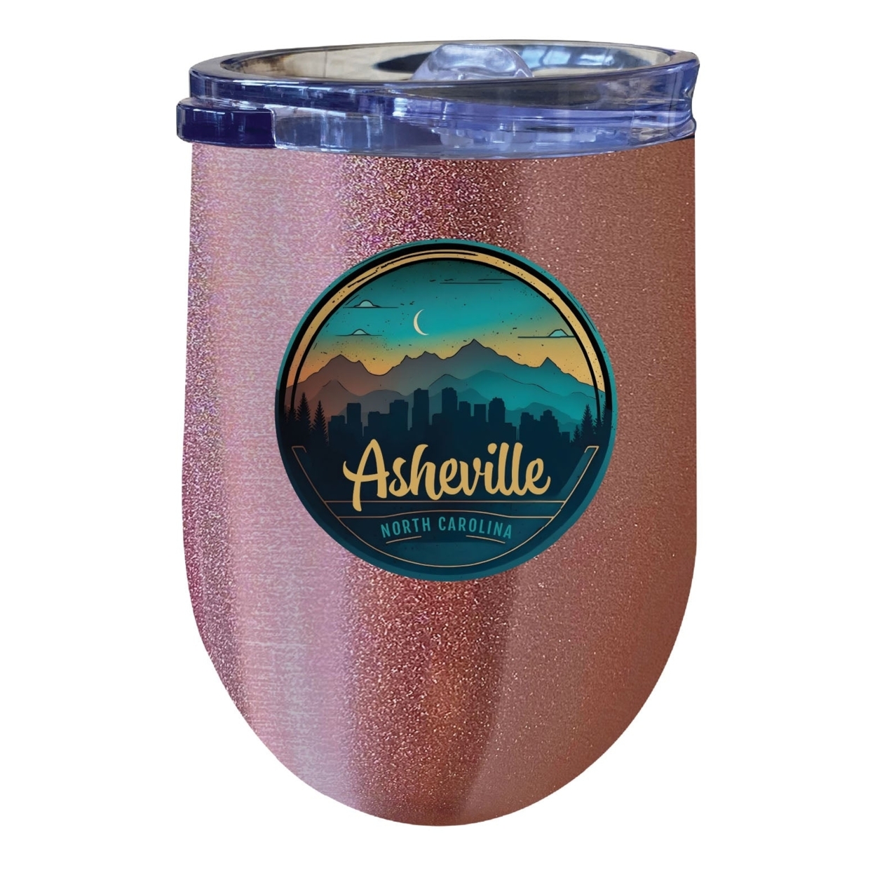 Asheville North Carolina Souvenir 12 Oz Insulated Wine Stainless Steel Tumbler - Rose Gold