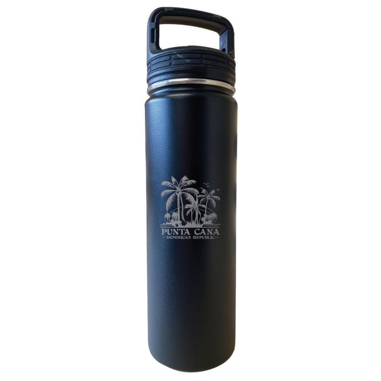 Punta Cana Dominican Republic Souvenir 32 Oz Insulated Stainless Steel Tumbler - Black, Palm