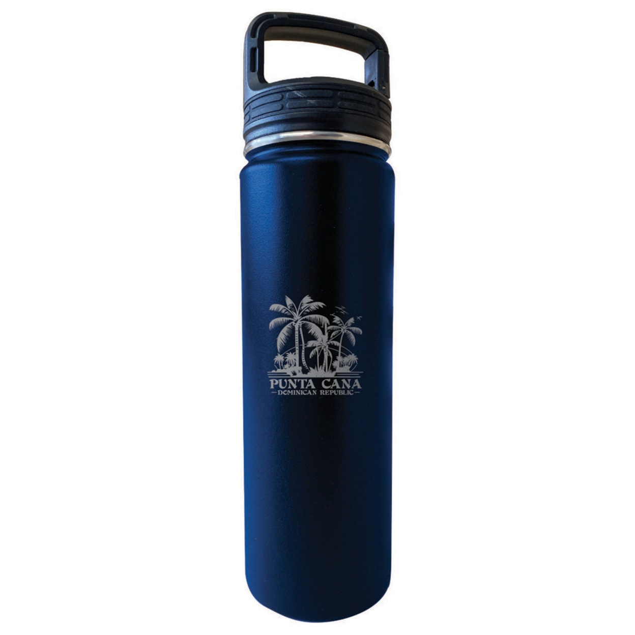 Punta Cana Dominican Republic Souvenir 32 Oz Insulated Stainless Steel Tumbler - Navy, Palm 2