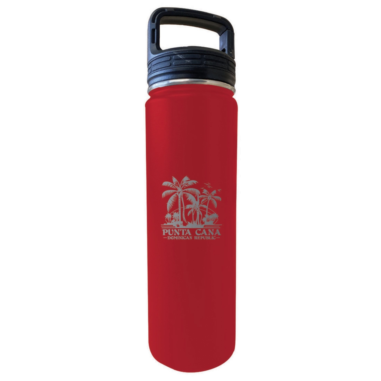 Punta Cana Dominican Republic Souvenir 32 Oz Insulated Stainless Steel Tumbler - Red, Palm 3
