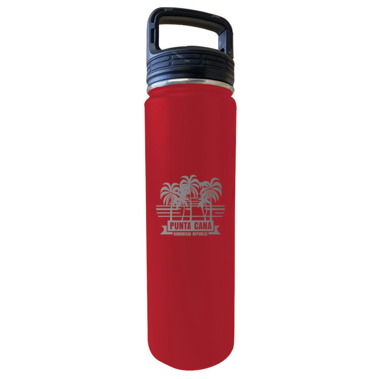 Punta Cana Dominican Republic Souvenir 32 Oz Insulated Stainless Steel Tumbler - Red, Palm 2