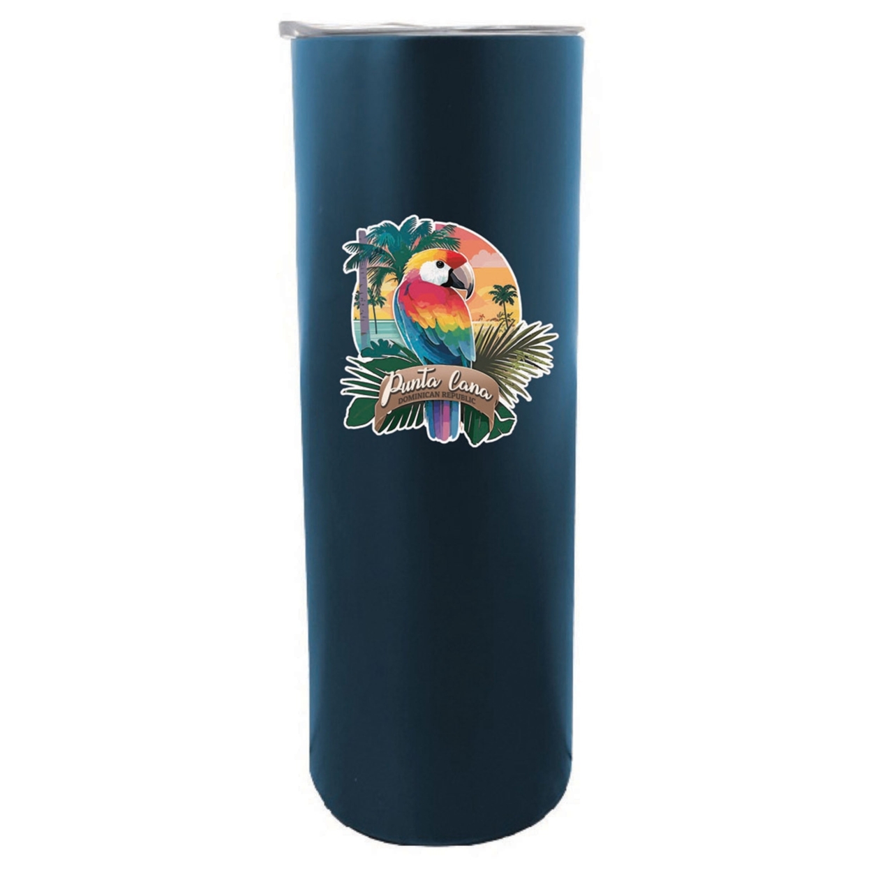 Punta Cana Dominican Republic Souvenir 20 Oz Insulated Stainless Steel Skinny Tumbler - Navy, PARROT