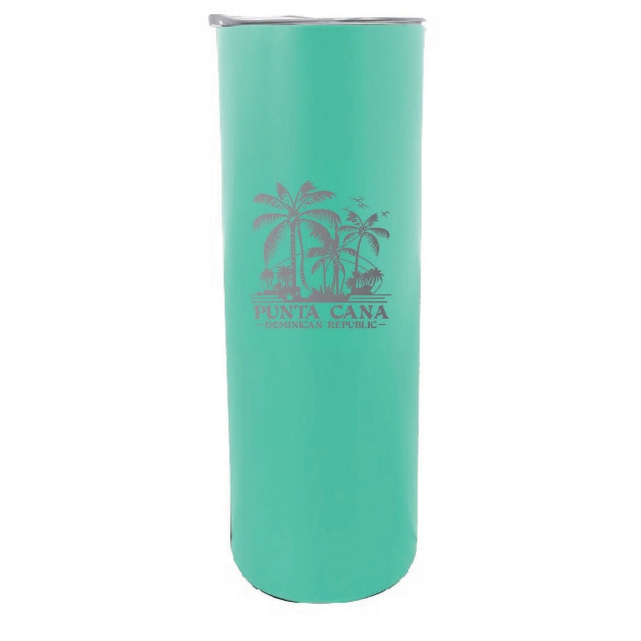 Punta Cana Dominican Republic Souvenir 20 Oz Insulated Stainless Steel Skinny Tumbler Etched - Seafoam, PALMS