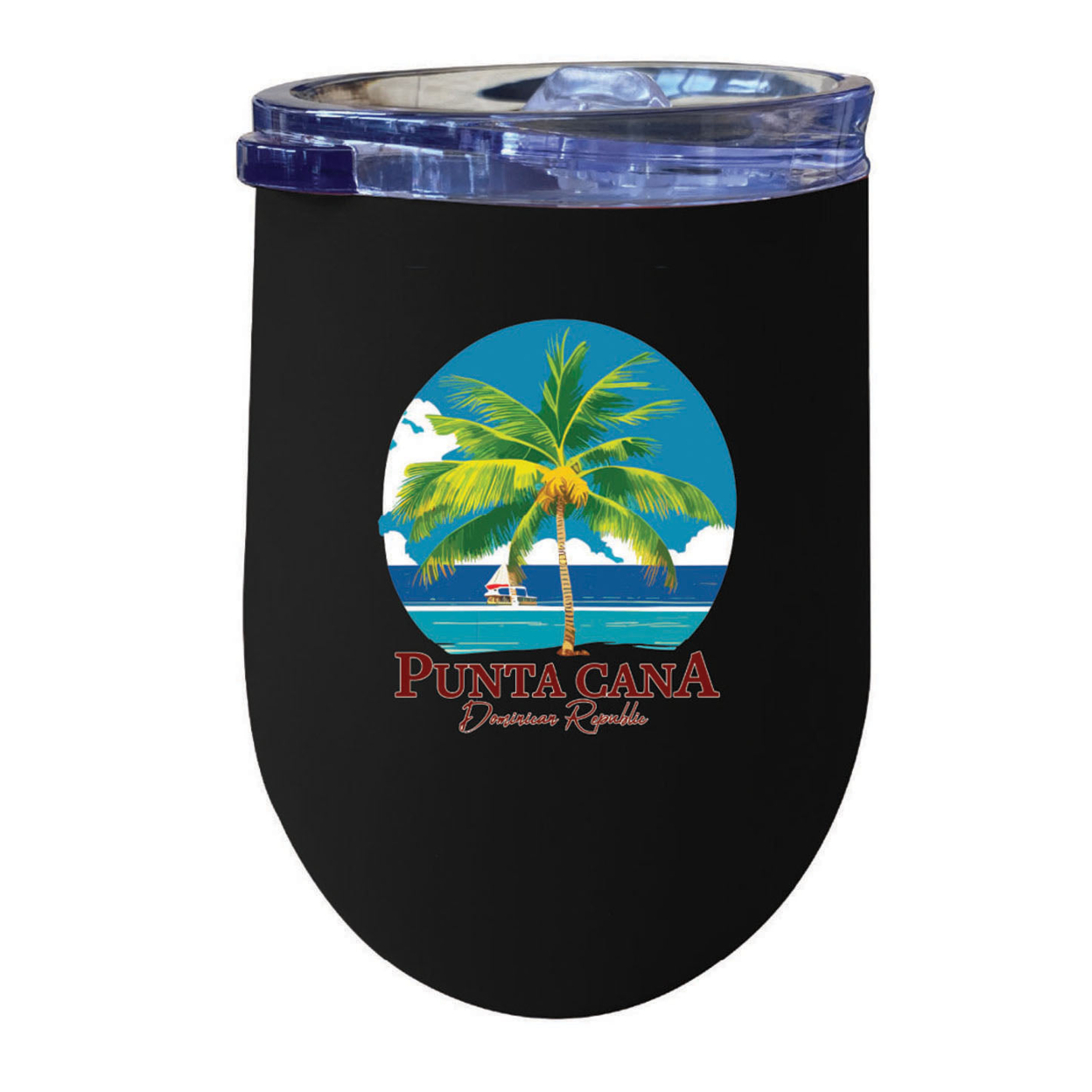 Punta Cana Dominican Republic Souvenir 12 Oz Insulated Wine Stainless Steel Tumbler - Purple, PALM