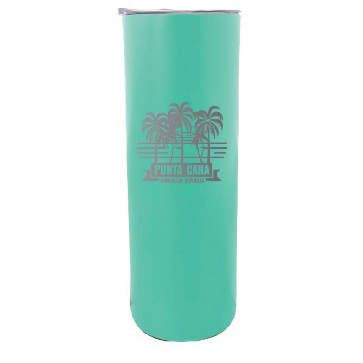 Punta Cana Dominican Republic Souvenir 20 Oz Insulated Stainless Steel Skinny Tumbler Etched - Seafoam, PALM BEACH