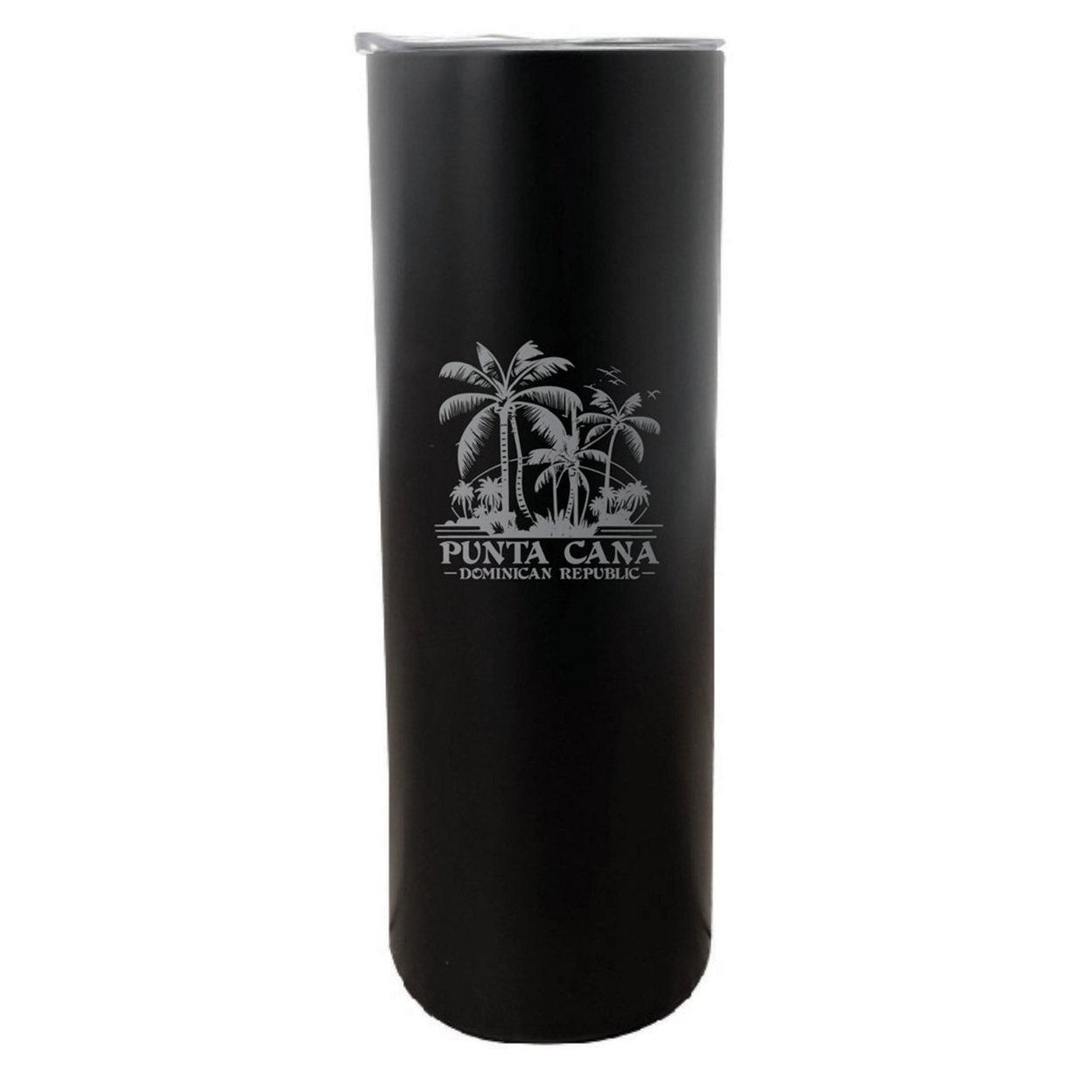 Punta Cana Dominican Republic Souvenir 20 Oz Insulated Stainless Steel Skinny Tumbler Etched - Black, PALMS