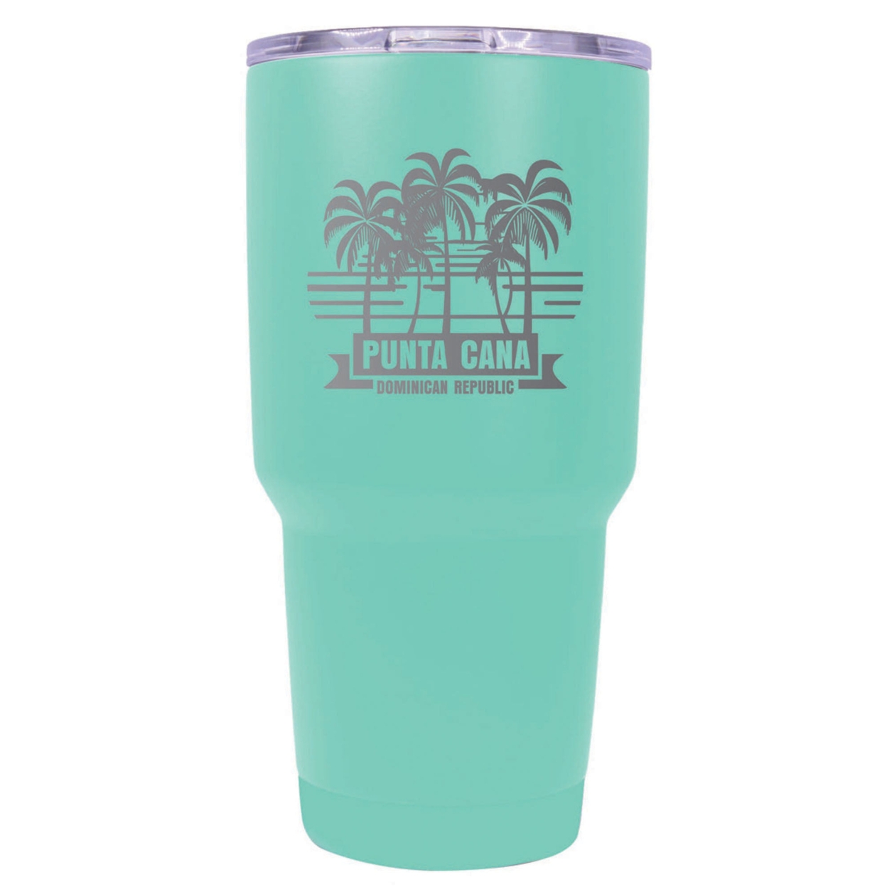 Punta Cana Dominican Republic Souvenir 24 Oz Insulated Stainless Steel Tumbler Etched - Seafoam, PALM BEACH