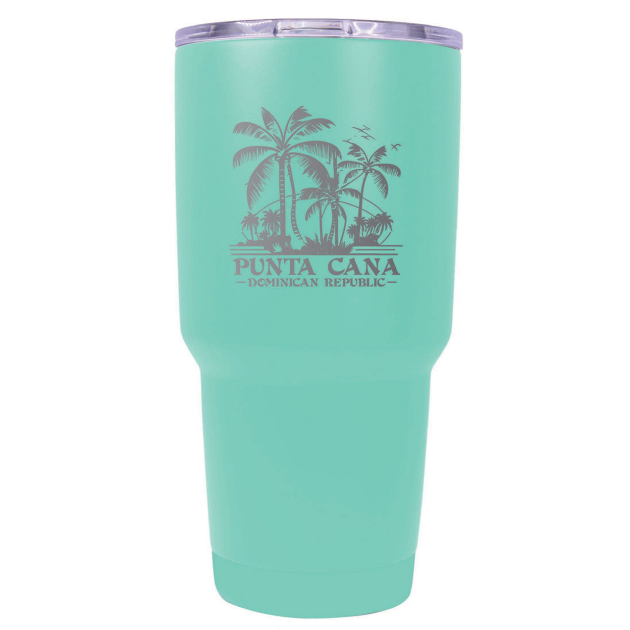 Punta Cana Dominican Republic Souvenir 24 Oz Insulated Stainless Steel Tumbler Etched - Red, PALM BEACH