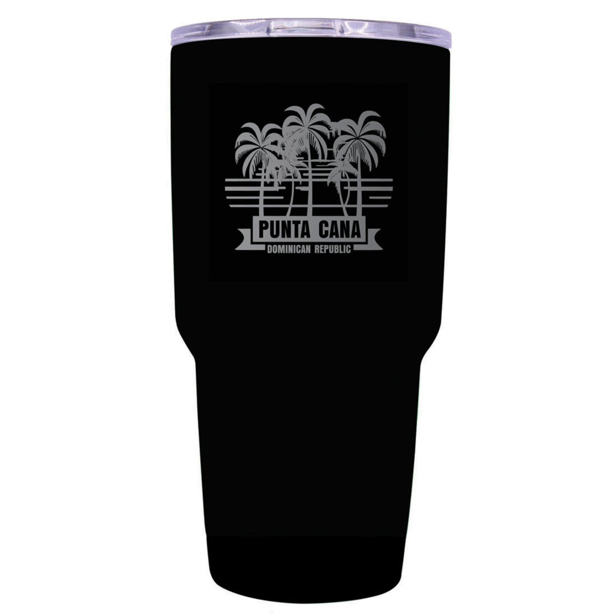 Punta Cana Dominican Republic Souvenir 24 Oz Insulated Stainless Steel Tumbler Etched - White, PALM BEACH