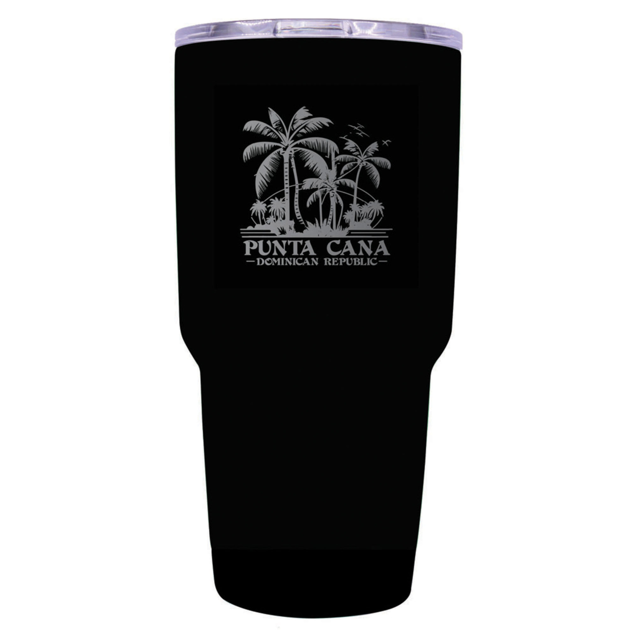 Punta Cana Dominican Republic Souvenir 24 Oz Insulated Stainless Steel Tumbler Etched - Black, PALMS