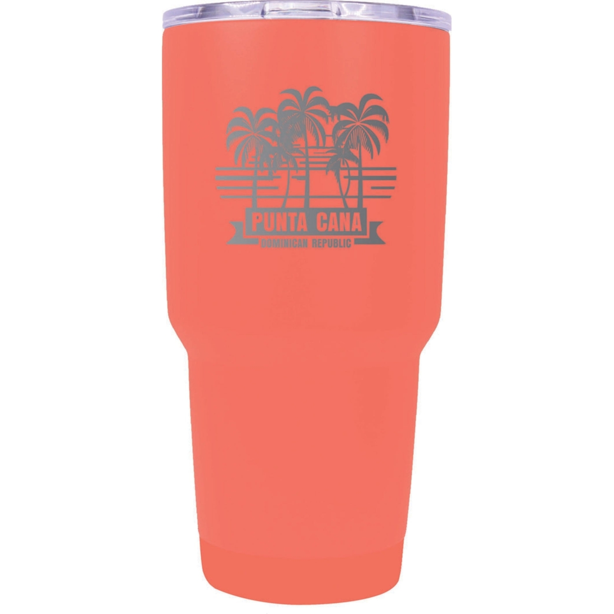 Punta Cana Dominican Republic Souvenir 24 Oz Insulated Stainless Steel Tumbler Etched - Coral, PALM BEACH