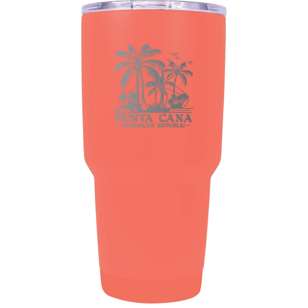 Punta Cana Dominican Republic Souvenir 24 Oz Insulated Stainless Steel Tumbler Etched - Coral, PALMS