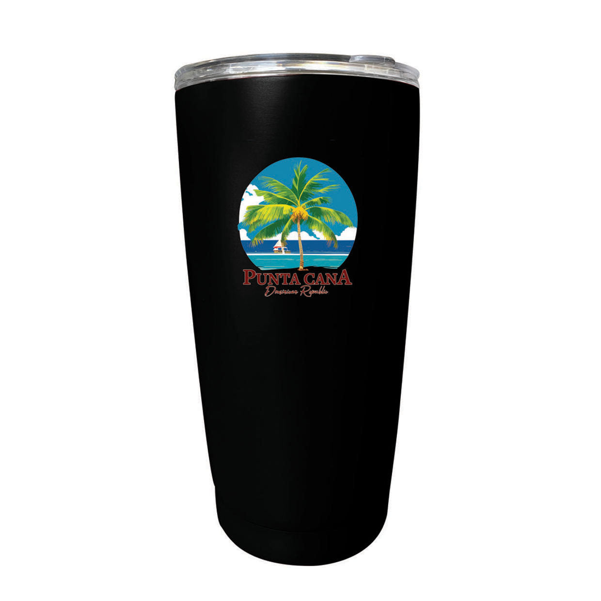 Punta Cana Dominican Republic Souvenir 16 Oz Stainless Steel Insulated Tumbler - Black, PARROT B