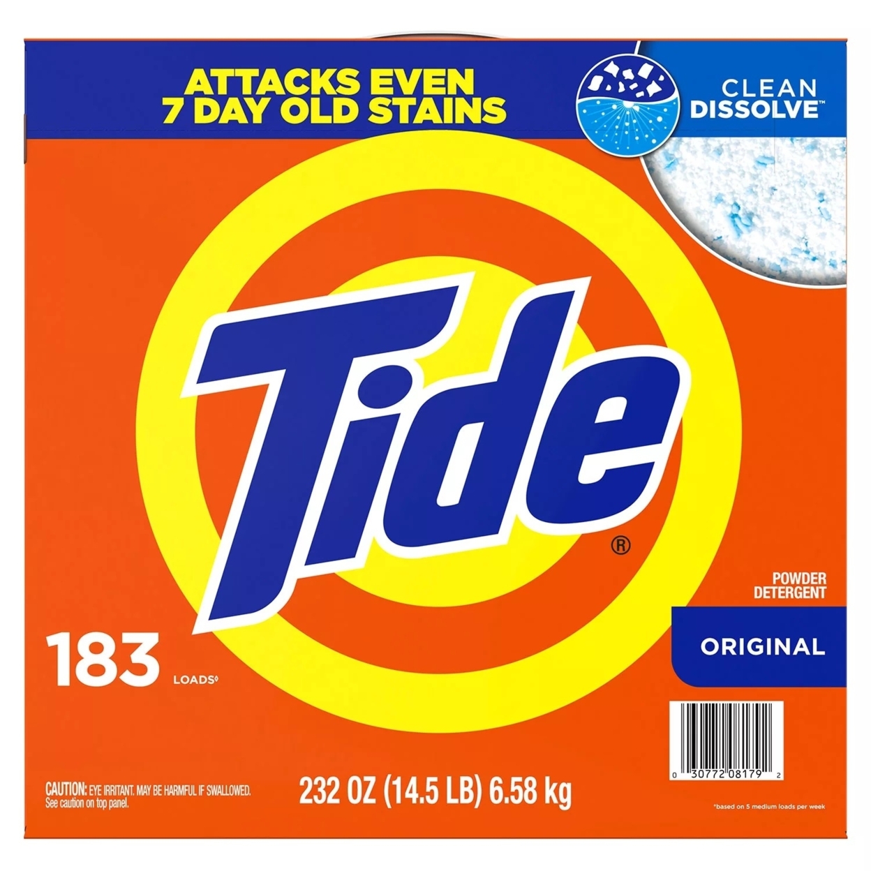 Tide HE Ultra Powder Laundry Detergent, Original (232 Ounce, 183 Loads)