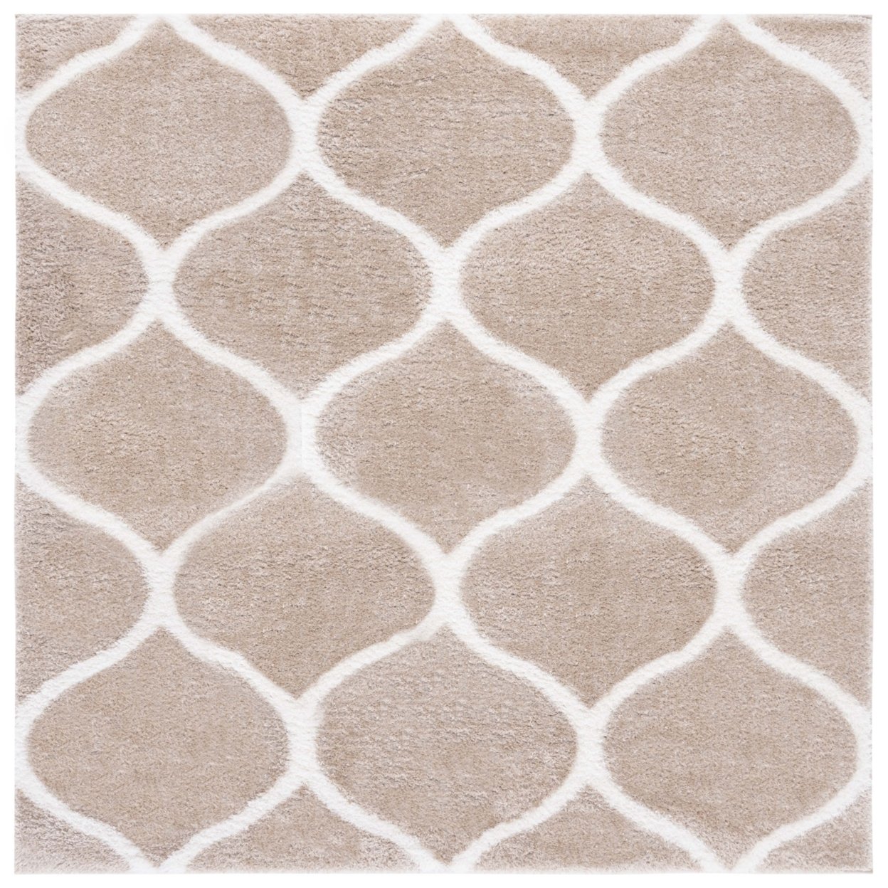 SAFAVIEH Tahoe Shag Collection THO675G Silver / White Rug - 6'-7 X 8'-7