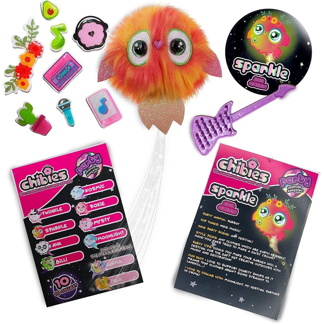 Chibies Boom Box Sparkle Parrot Interactive With Music Glows Lights WOW! Stuff
