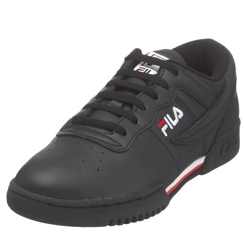 Fila Men's Original Fitness Sneaker 6.5 BLACK/WHITE/RED - BLACK/WHITE/RED, 10.5 Little Kid