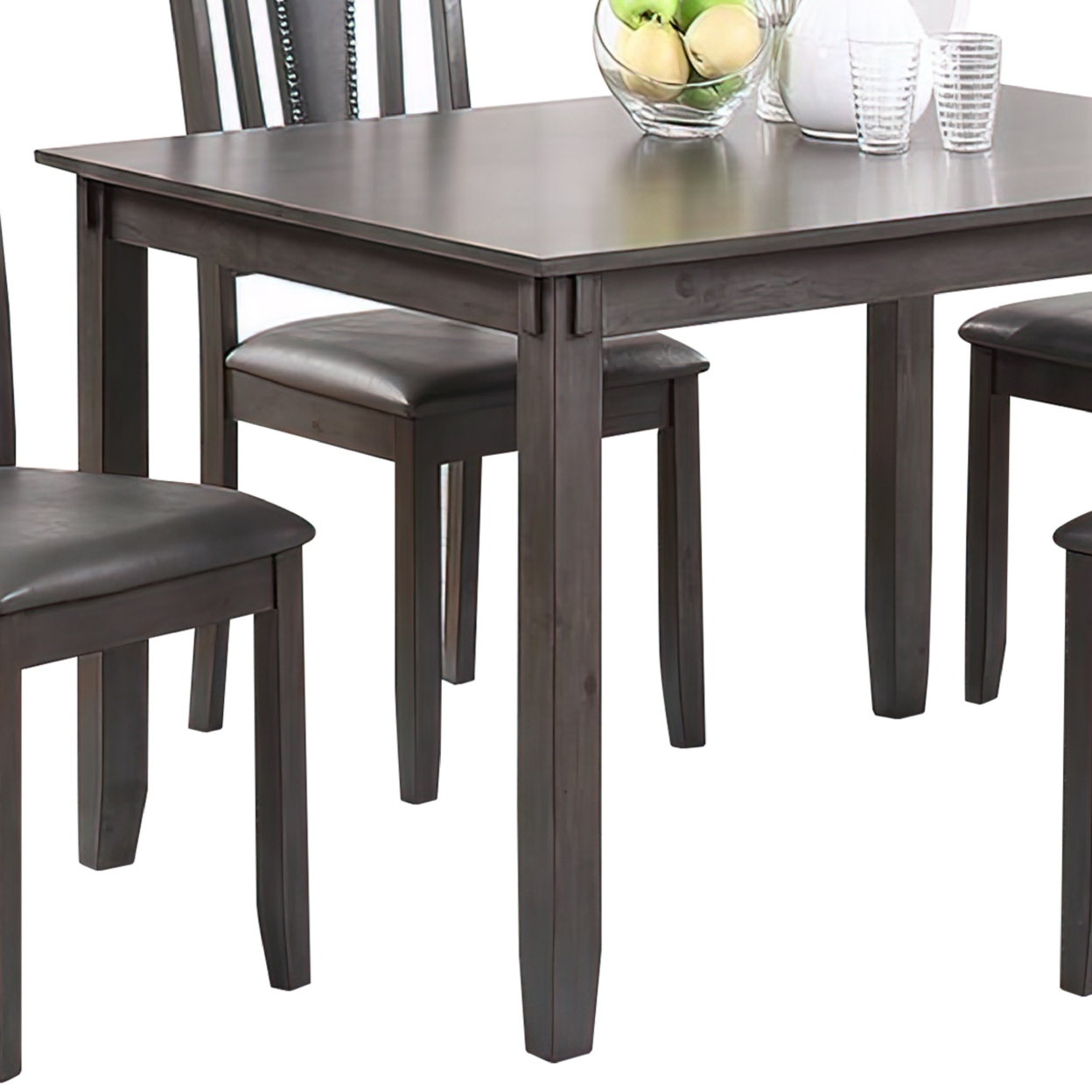 Modern 5 Piece Dining Set With Table, 4 Chairs, Cushioned, Gray And Brown- Saltoro Sherpi