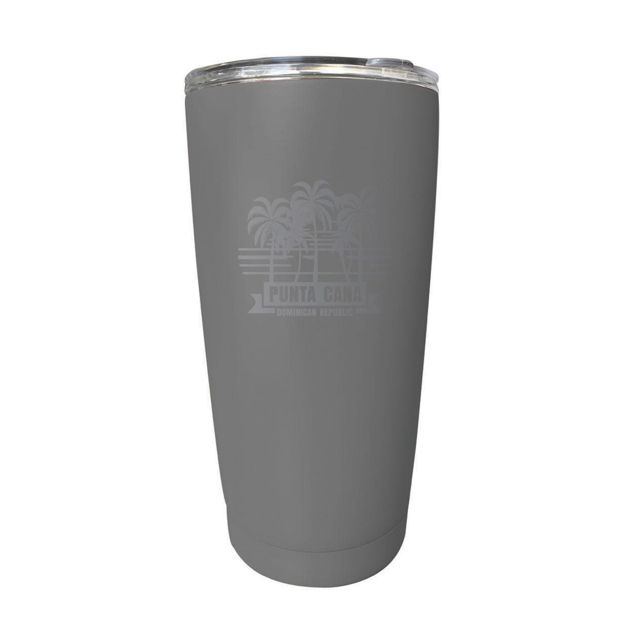 Punta Cana Dominican Republic Souvenir 16 Oz Stainless Steel Insulated Tumbler Etched - Gray, PALM BEACH