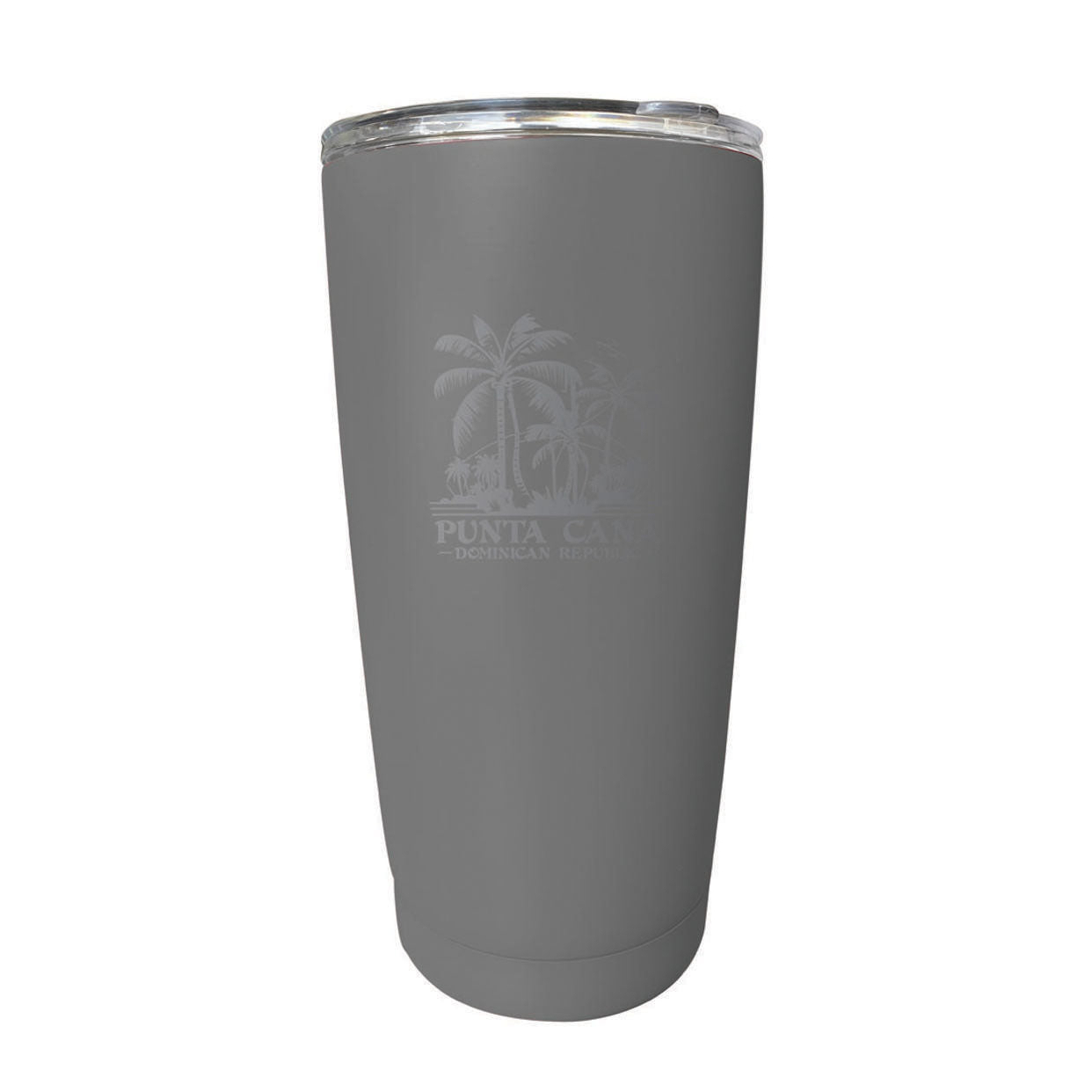 Punta Cana Dominican Republic Souvenir 16 Oz Stainless Steel Insulated Tumbler Etched - Gray, PALMS
