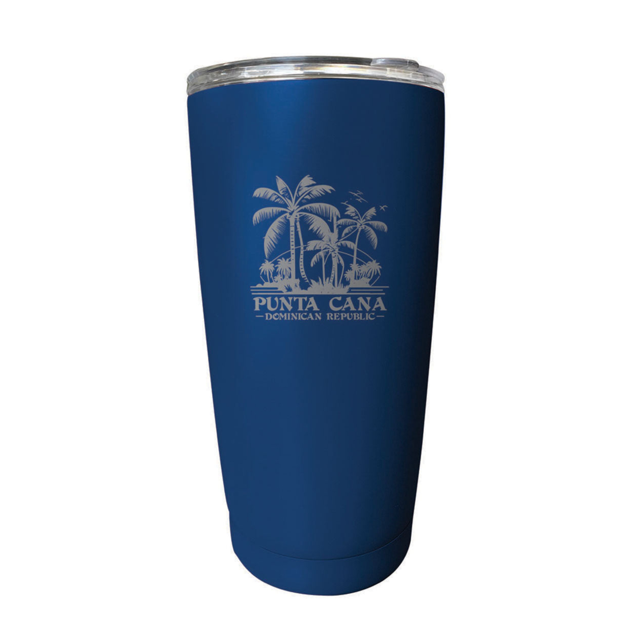Punta Cana Dominican Republic Souvenir 16 Oz Stainless Steel Insulated Tumbler Etched - Navy, PALMS