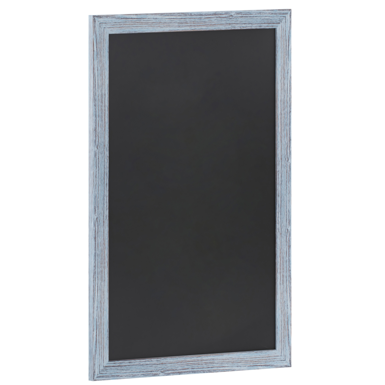 Wall Hanging Chalkboard, Rustic Blue Wood Frame, Rough Hewn Texture