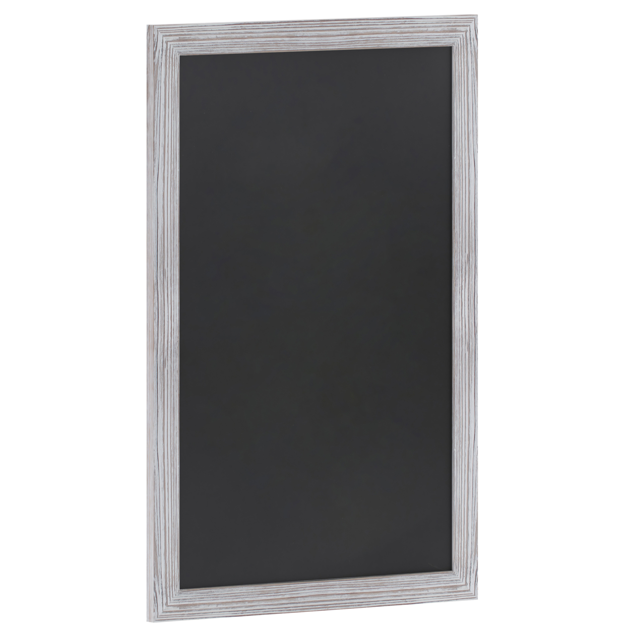 Wall Hanging Chalkboard, Washed White Wood Frame, Rough Hewn Texture