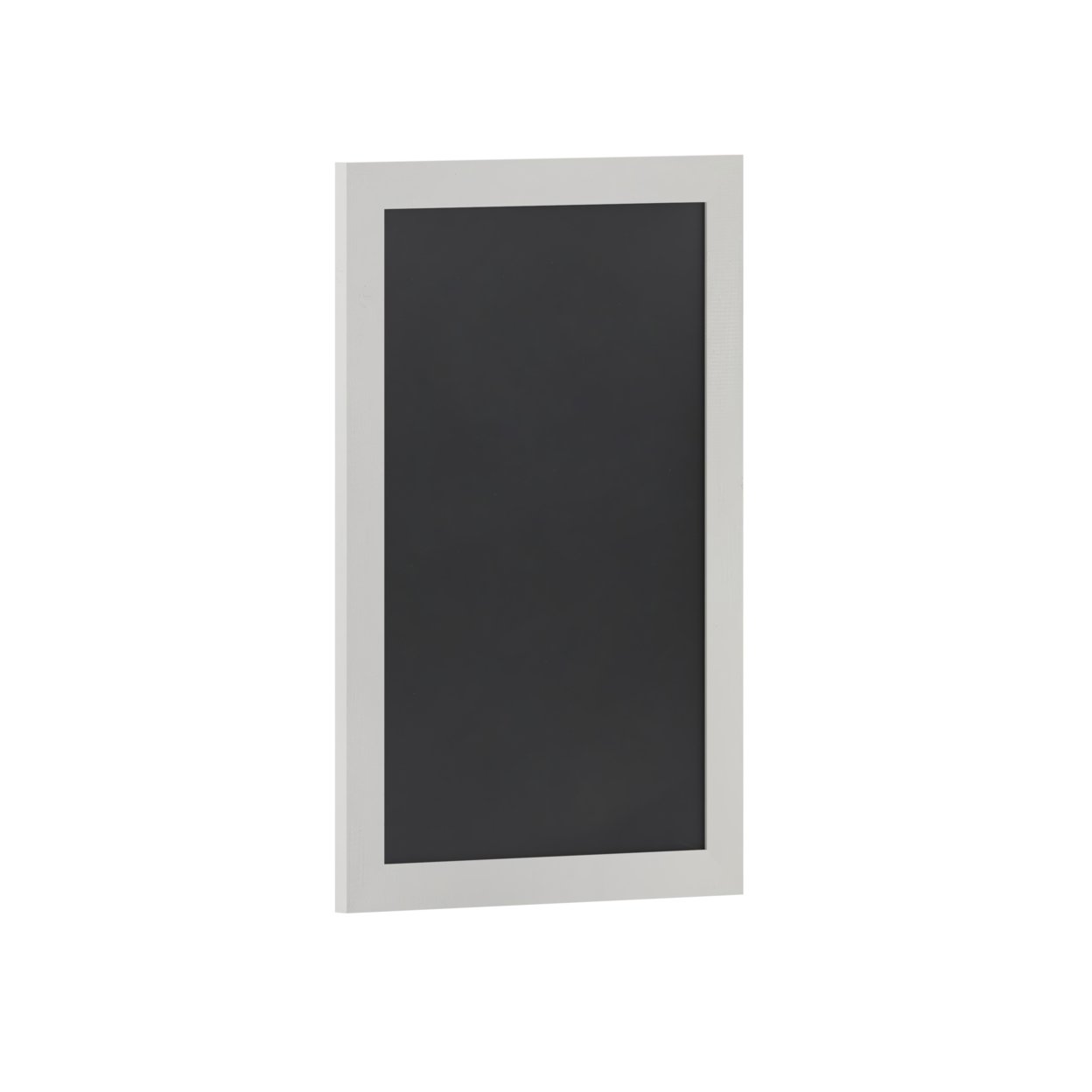 30 Inch Wall Hanging Chalkboard, Sleek Wood Frame, White And Black