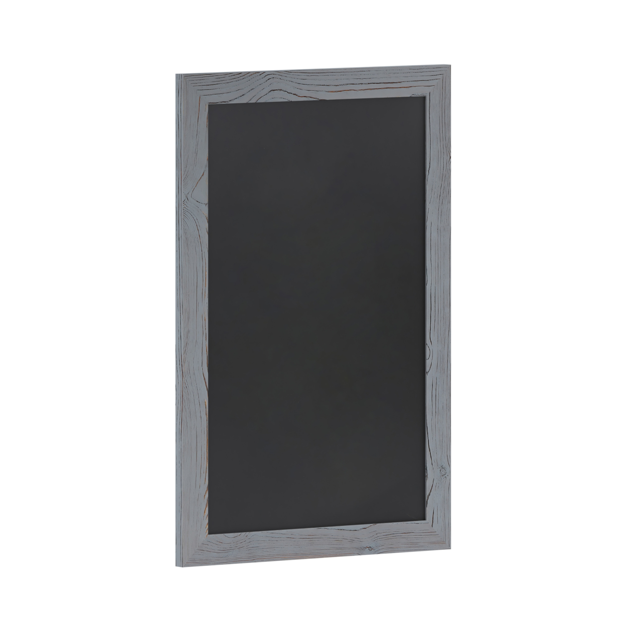 30 Inch Wall Hanging Chalkboard, Sleek Gray Wood Frame, Eraser