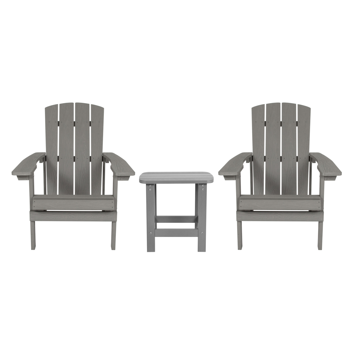 3 Piece Indoor Outdoor Seating Set, Adirondack Style Chairs, 1 Table