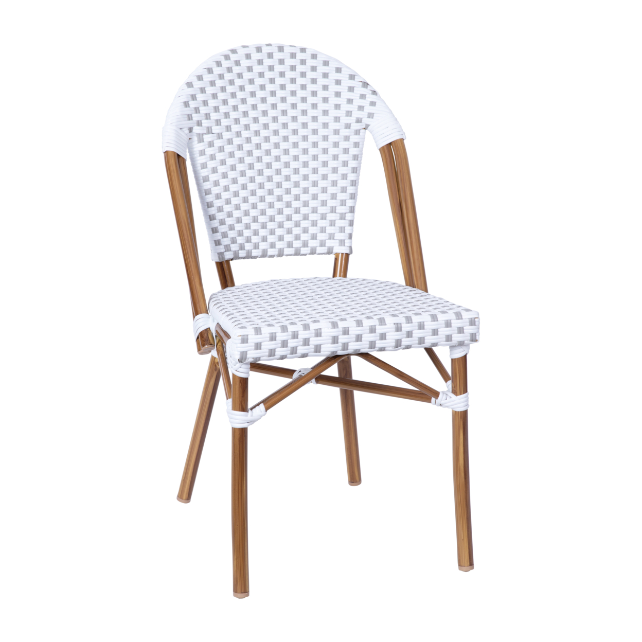 White Gray French Cafe Chair
