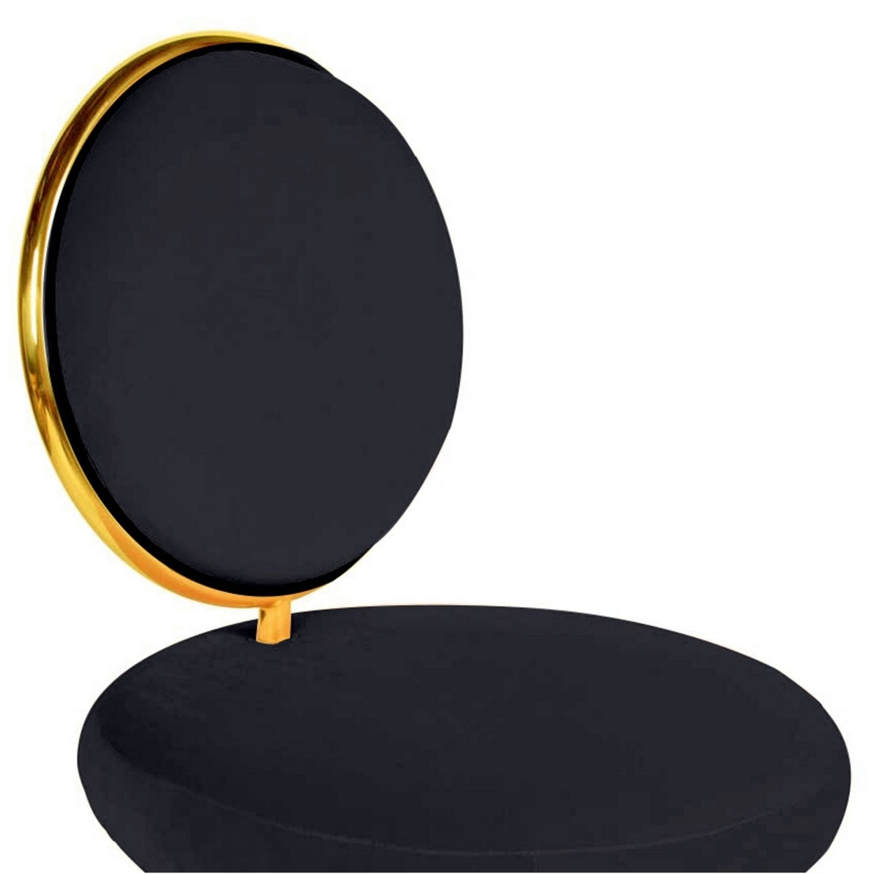 Cid 21 Inch Modern Glam Accent Chair, Tight Backrest Set Of 2, Black Velvet- Saltoro Sherpi