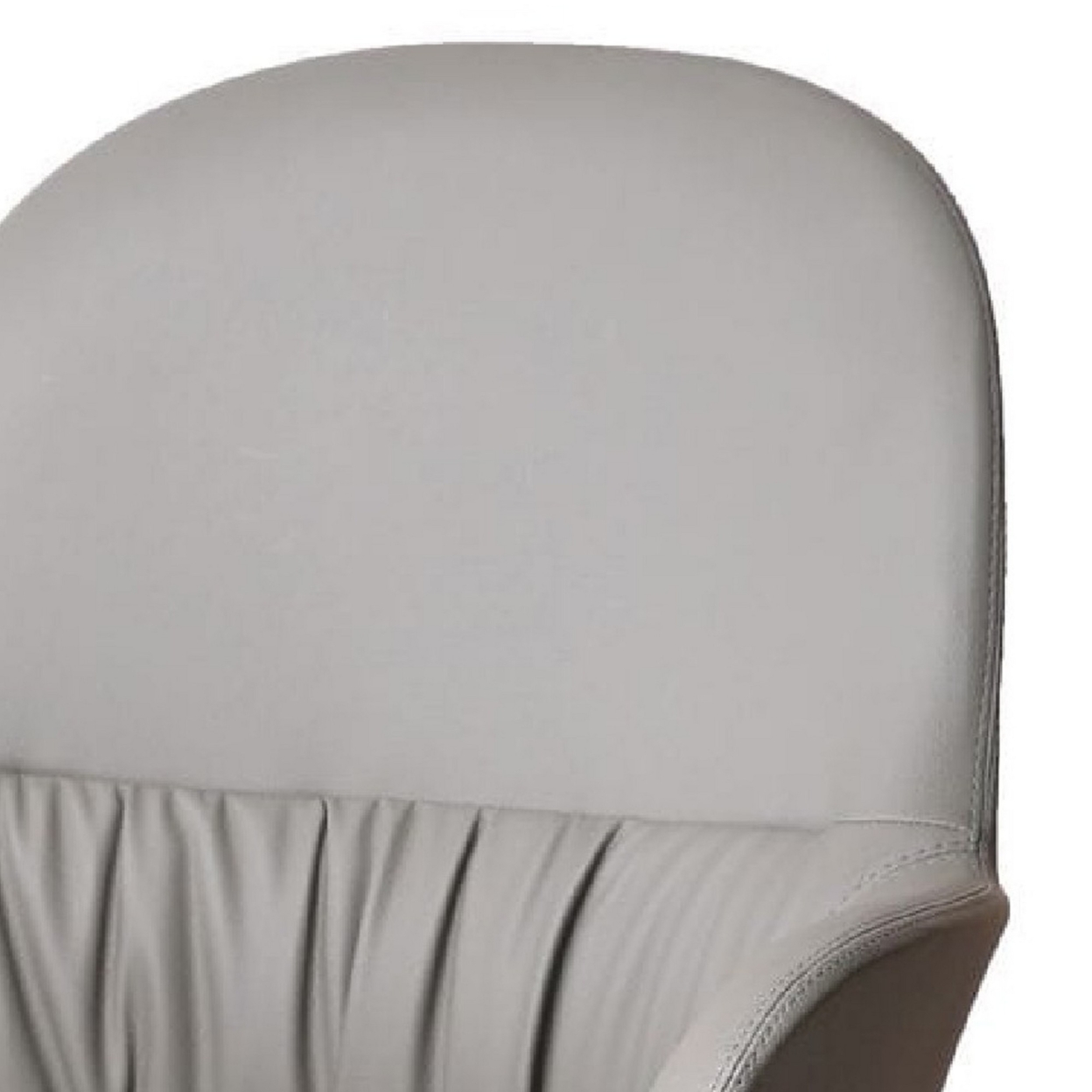 Cid 26 Inch Modern Accent Chair, Cushioned Seat, Vegan Faux Leather, Gray- Saltoro Sherpi