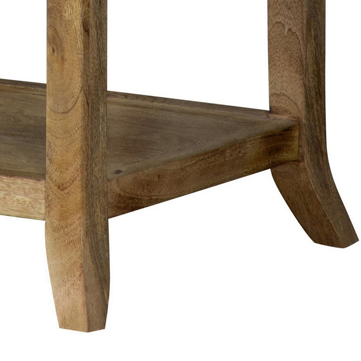 23 Inch Accent Table, 2 Drawers, Single Shelf, Rectangular Brown Wood Frame- Saltoro Sherpi