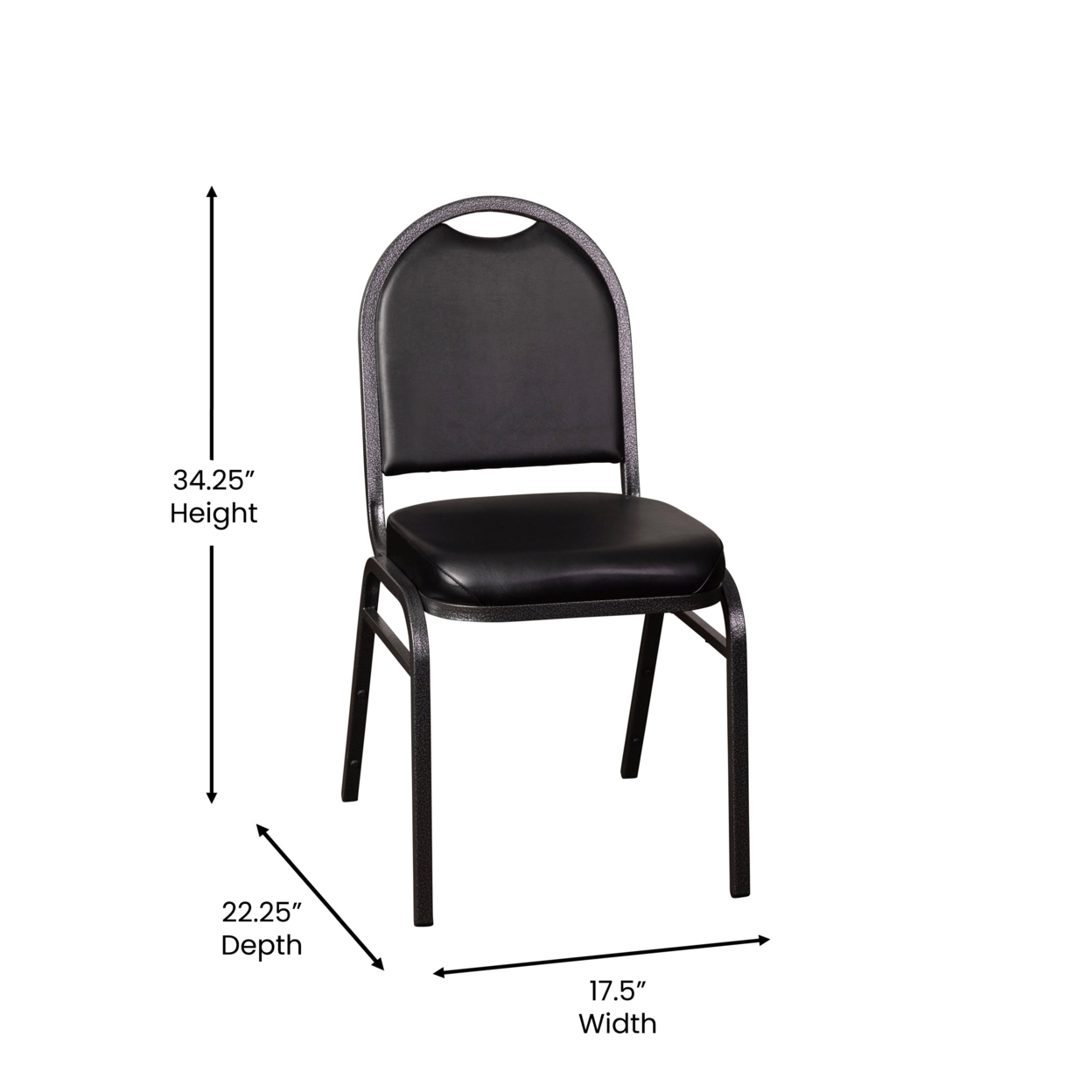 Black Silver Vein Stack Chair