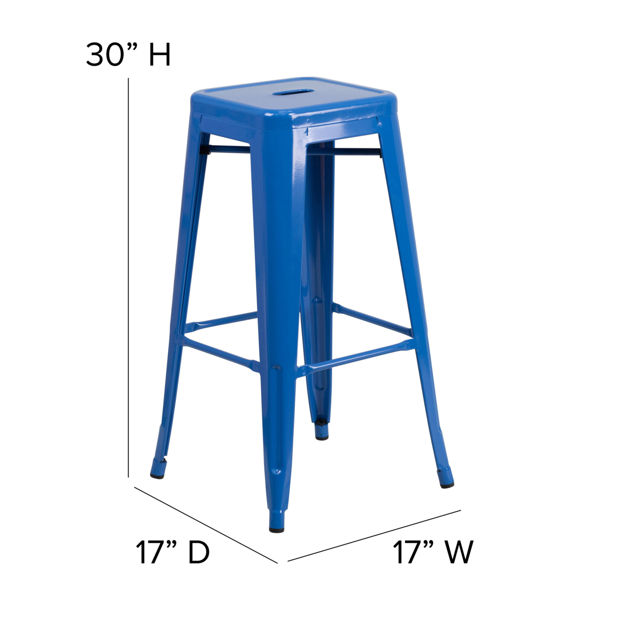 30 Blue Stool-Teal Blue Seat