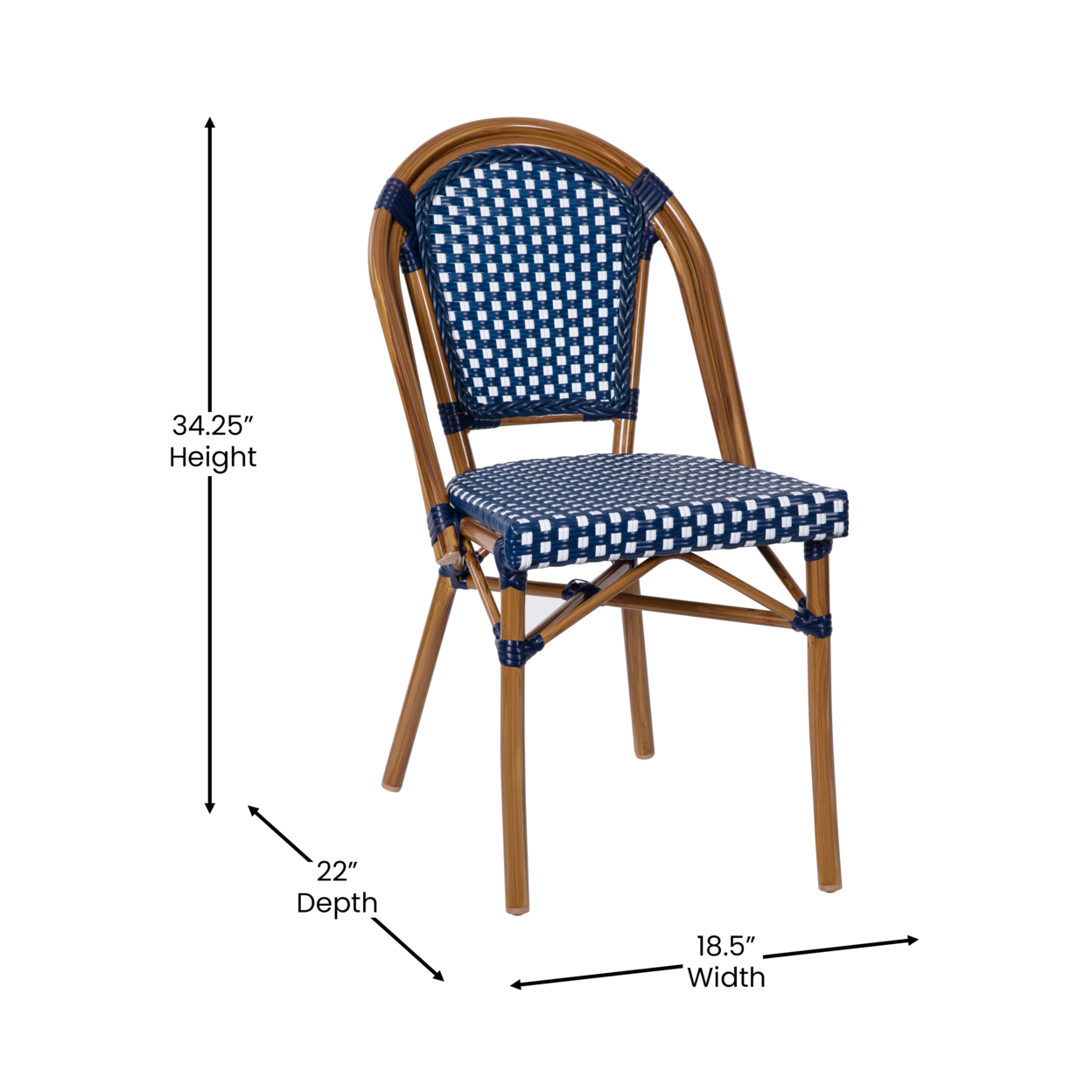 Navy White French Cafe Chair