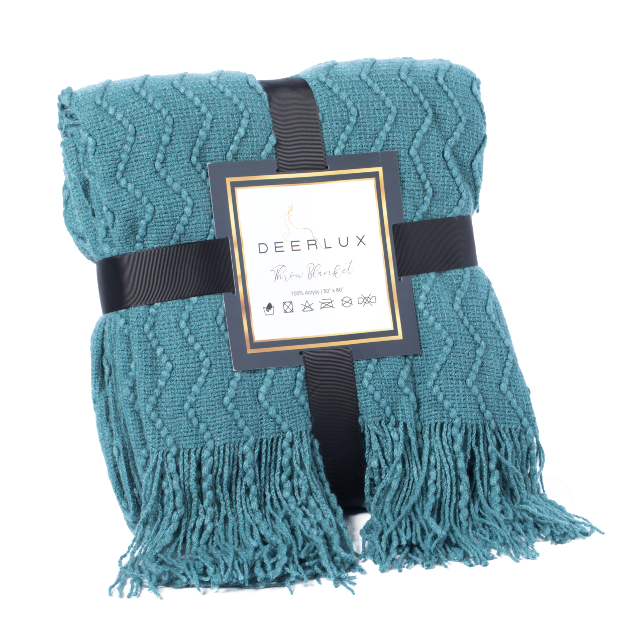 Decorative Throw Blanket - 50x60in Soft Knit With Delightful Fringe Edges For A Sophisticated And Cozy Touch To Your Living Space Lightwe -