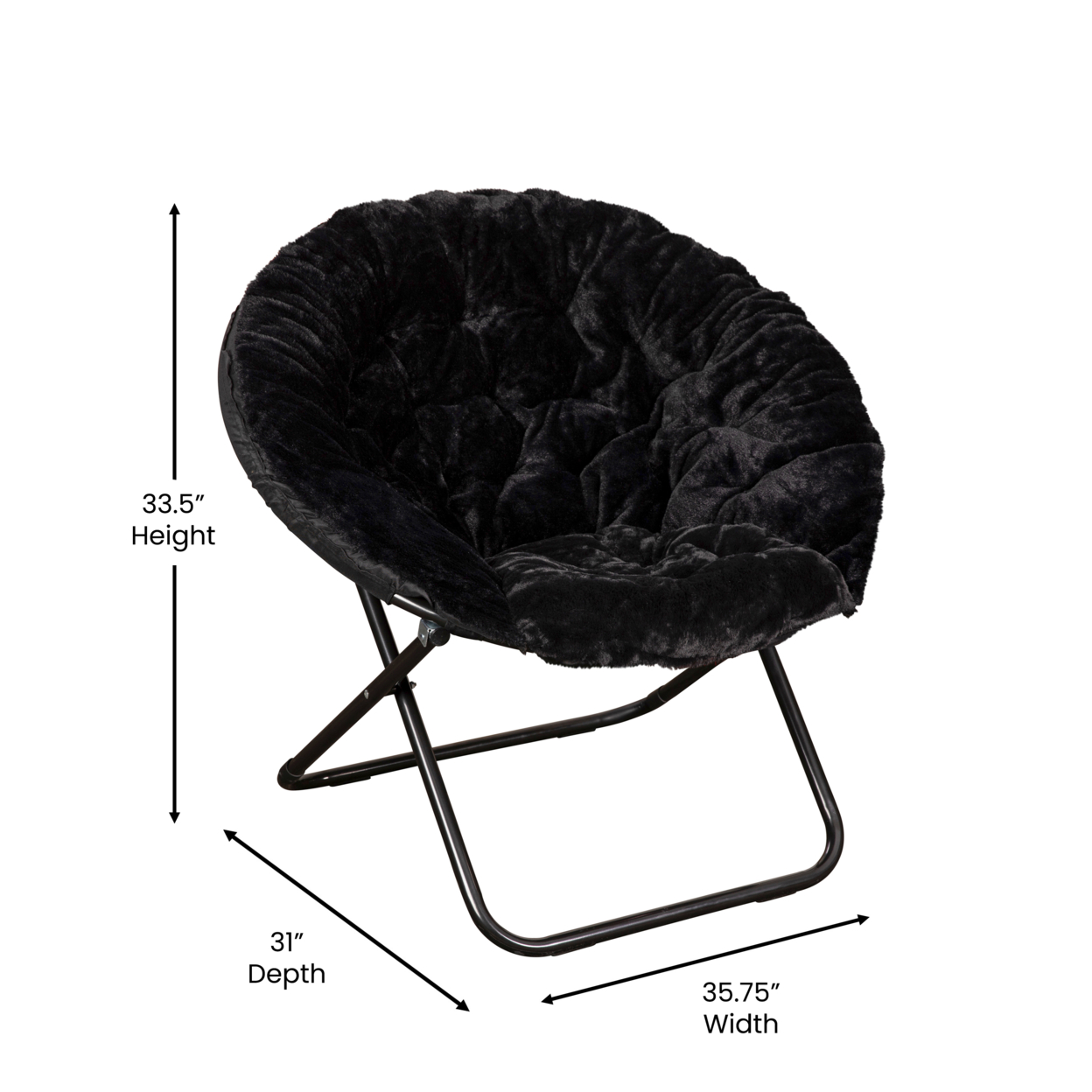Black XL Fur Saucer Chair