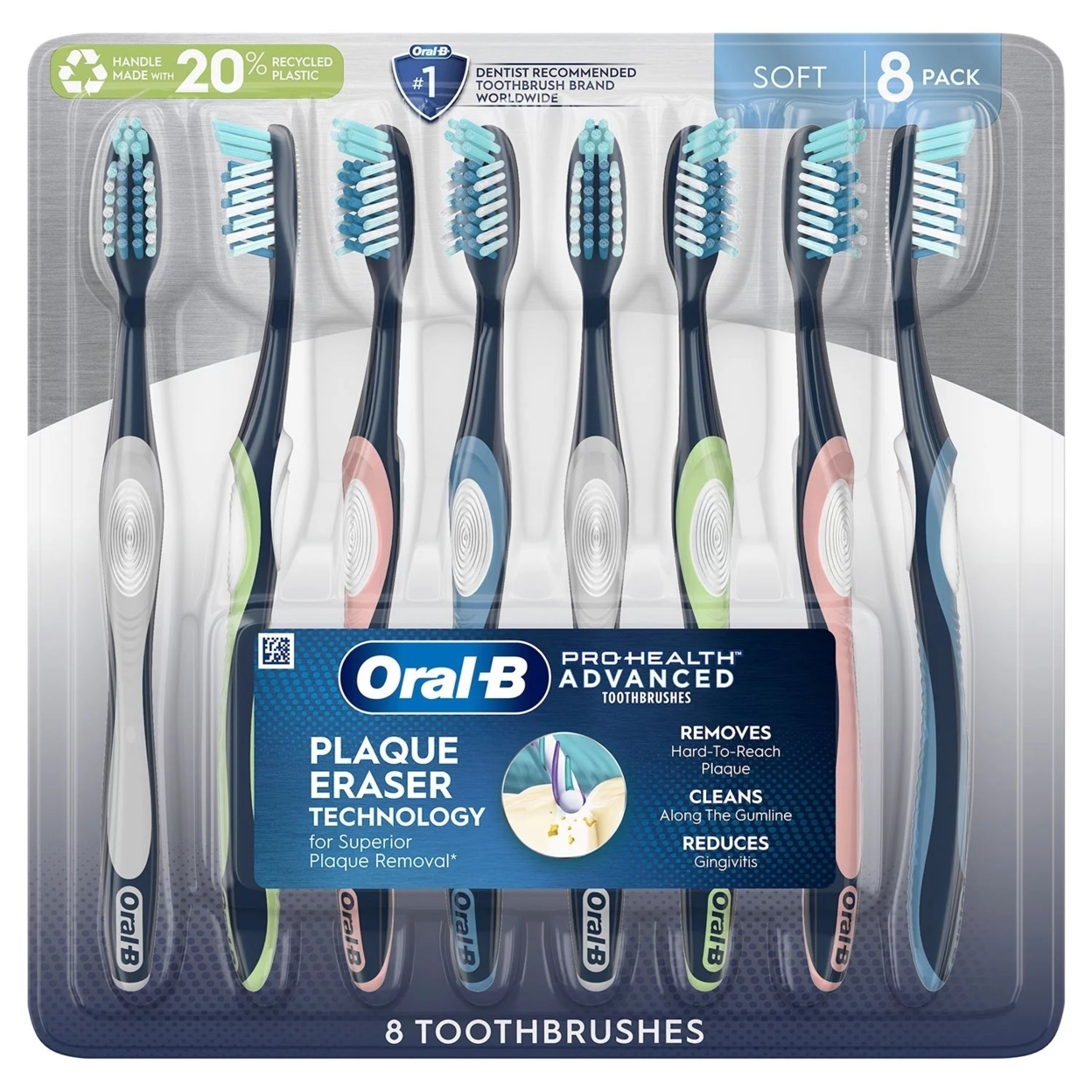 Oral-B ProHealth Advanced Manual Toothbrush, 8 Count (Soft)