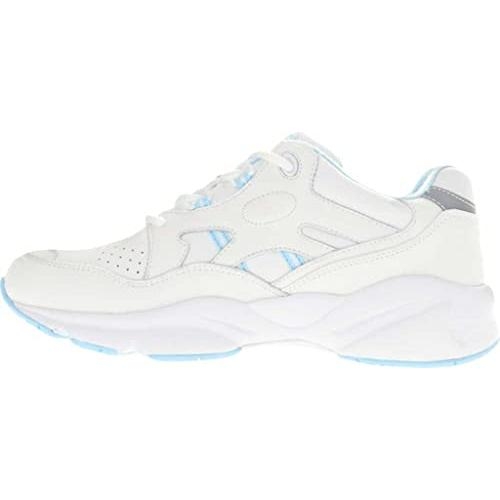 Propet Women's Stability Walker Sneaker White/Light Blue - W2034WLB 5 WHITE/LT BLUE - WHITE/LT BLUE, 7.5 Narrow