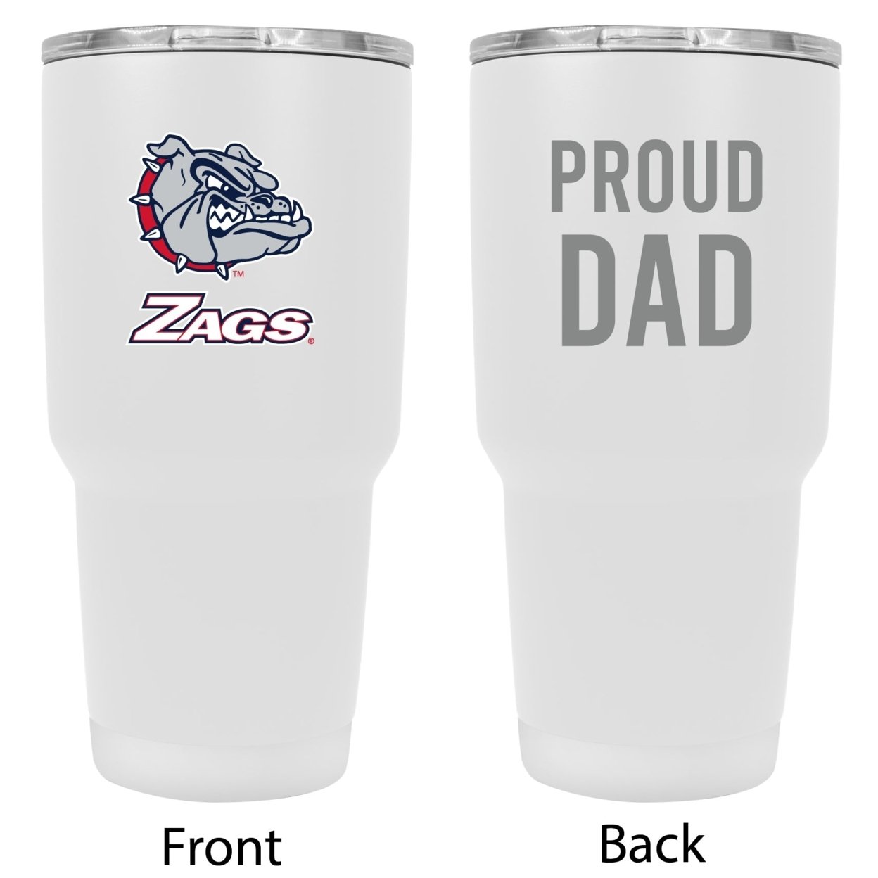 Gonzaga Bulldogs 24oz Proud Dad Insulated Stainless Steel Tumbler - White